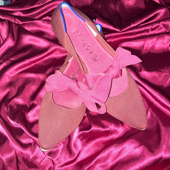 Cinnamon Red Rothy’s Point Mary Jane shoe flat bows size 12 EUC sustainable - Picture 4 of 5